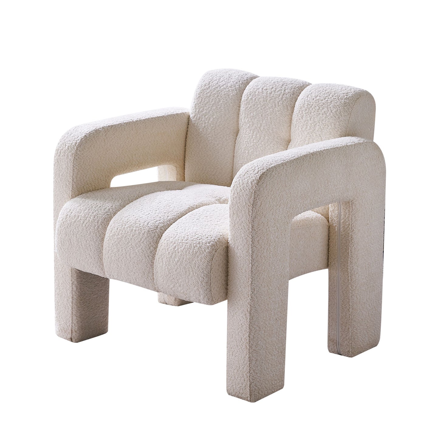 Modern Boucle Accent Chair - Beige