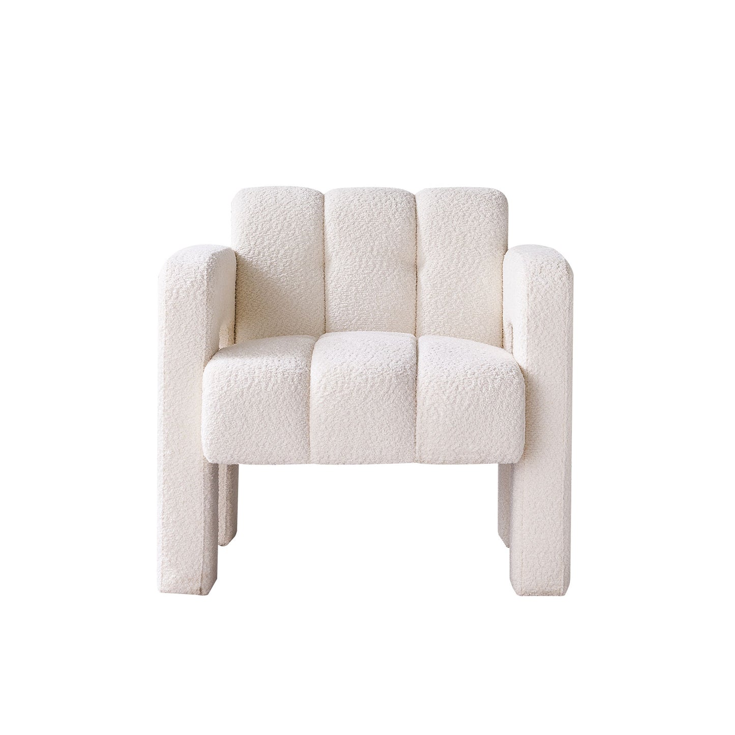 Modern Boucle Accent Chair - Beige