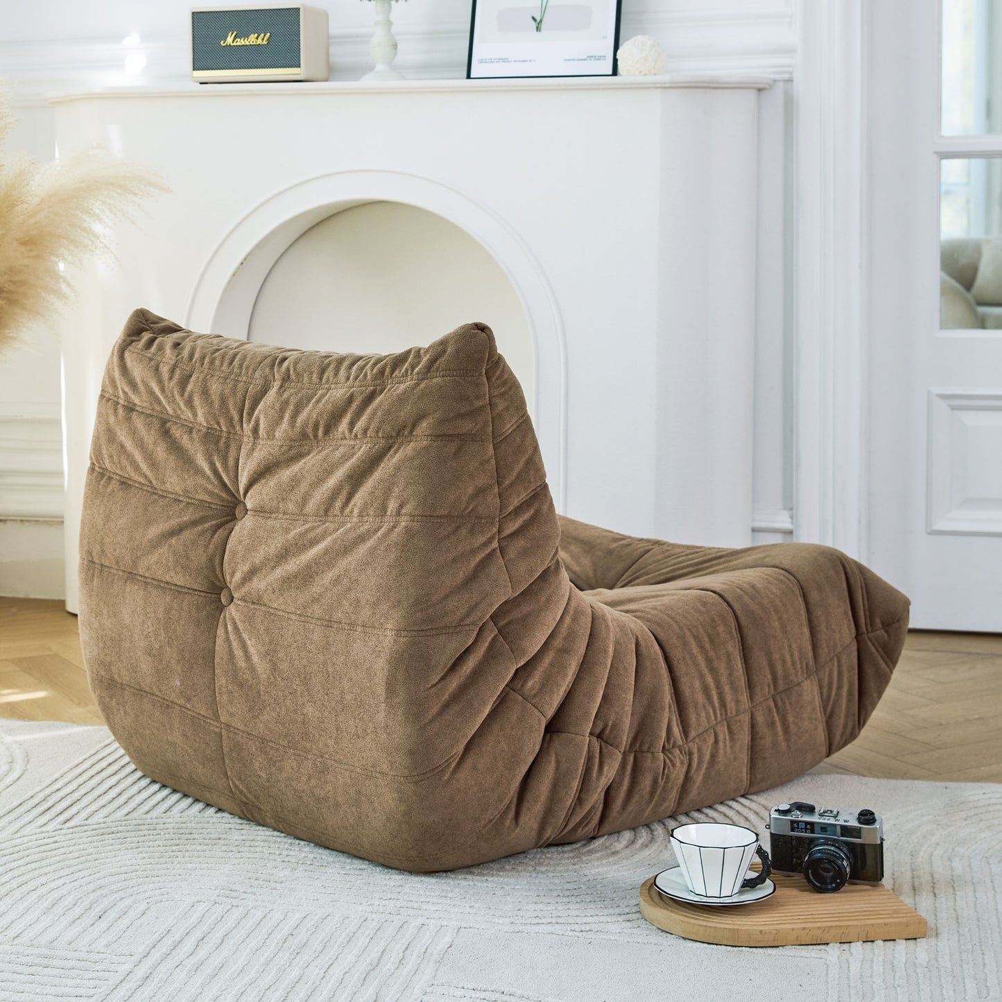 Memory Foam Bean Bag Floor Chair - Beige