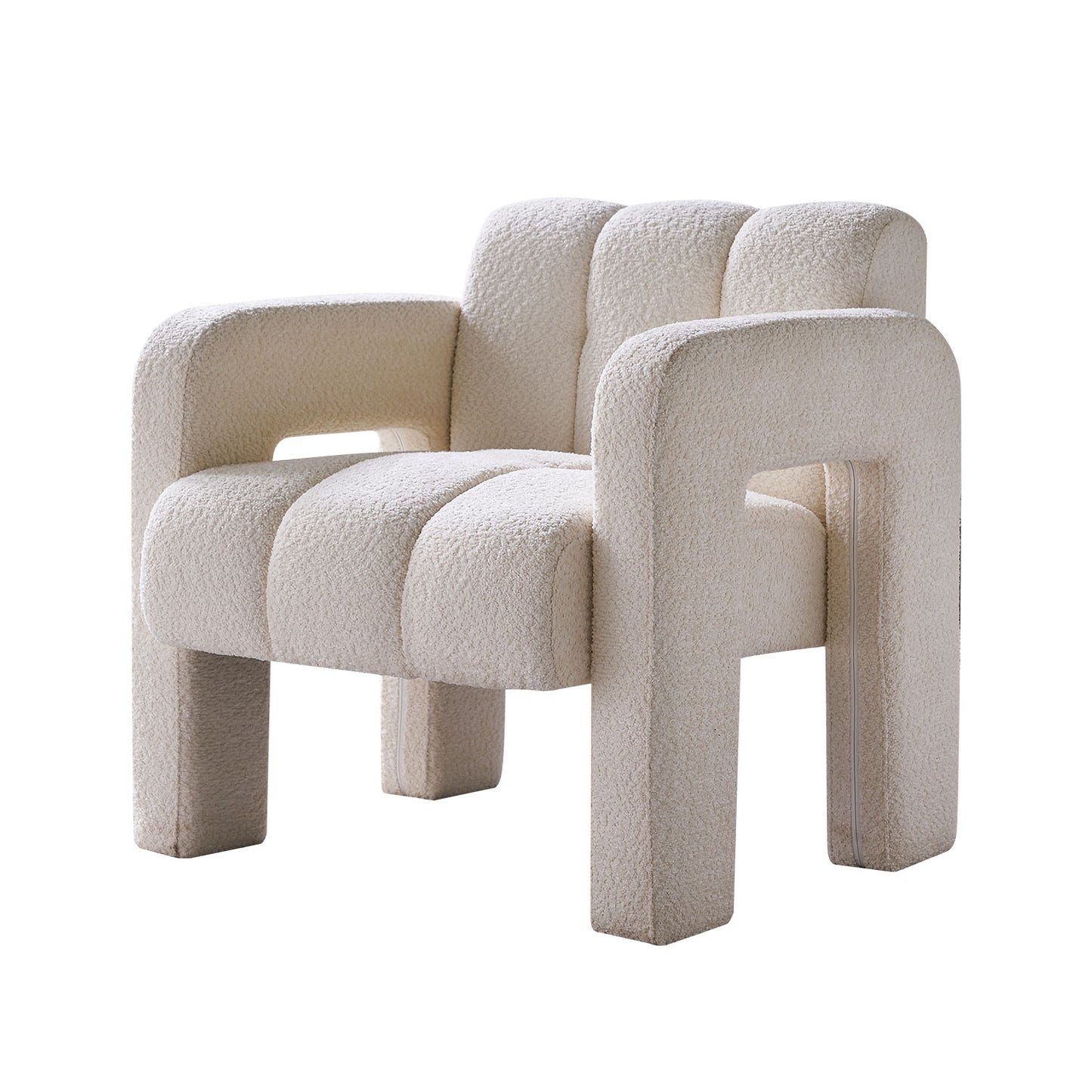 Modern Boucle Accent Chair - Beige