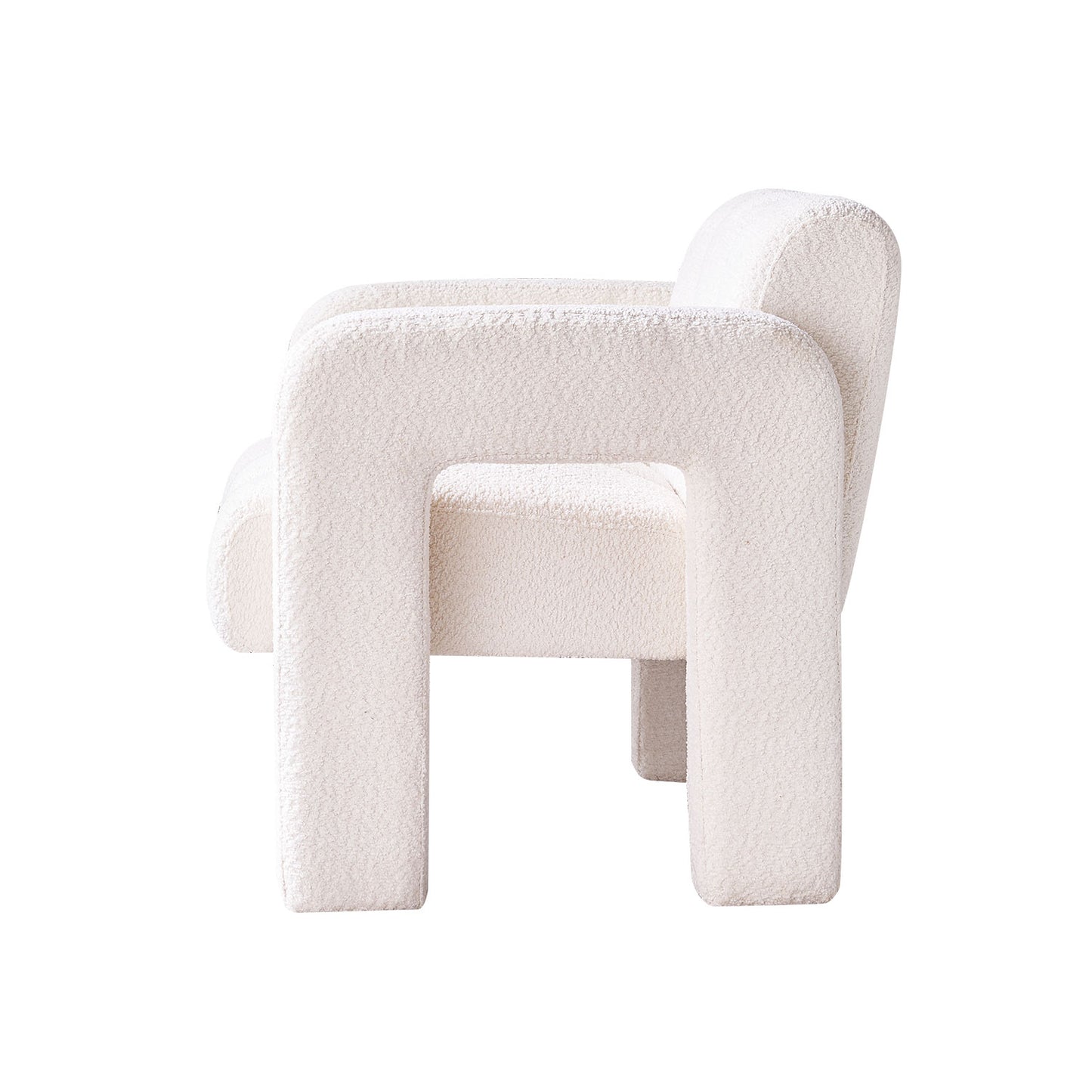 Modern Boucle Accent Chair - Beige