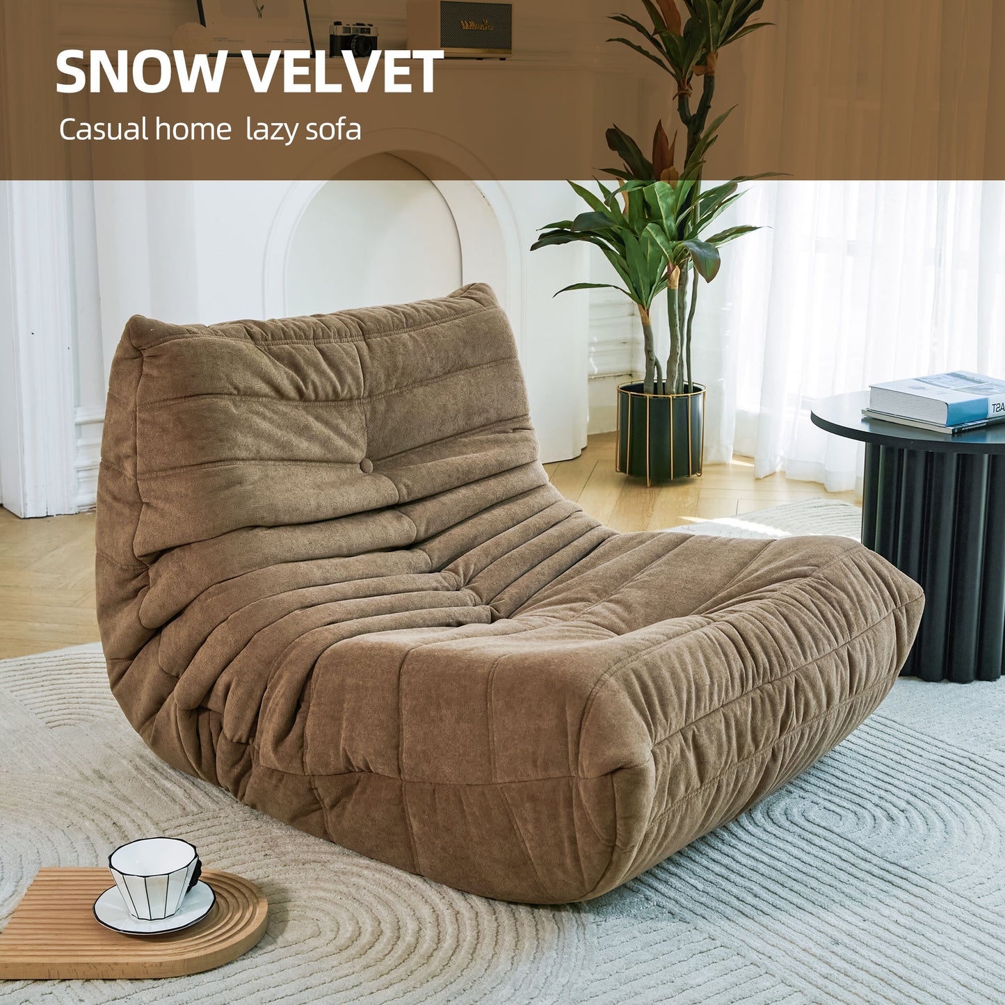 Memory Foam Bean Bag Floor Chair - Beige
