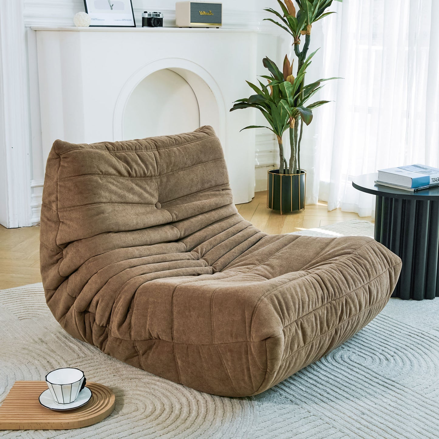 Memory Foam Bean Bag Floor Chair - Beige