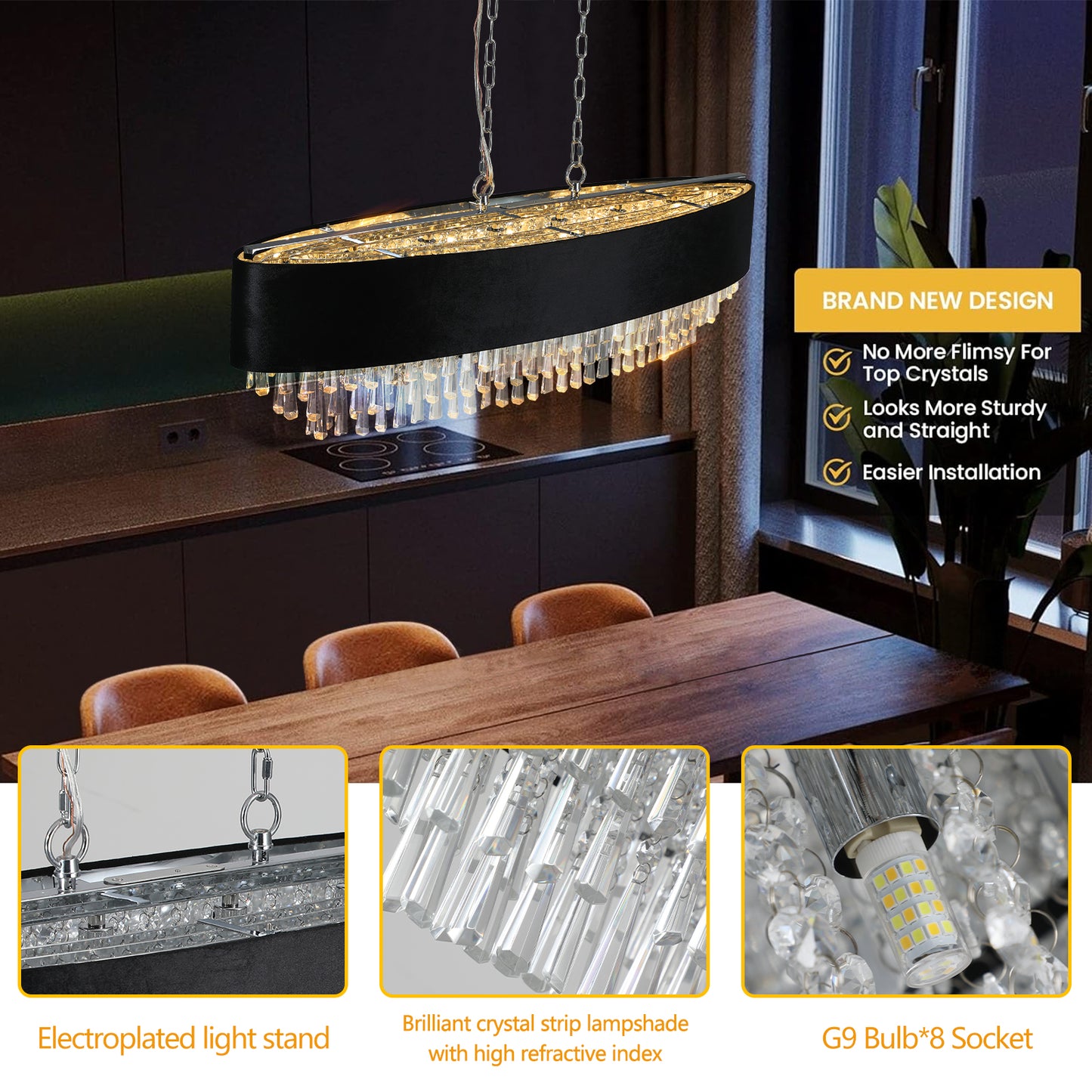 Modern Crystal K9 Chandelier