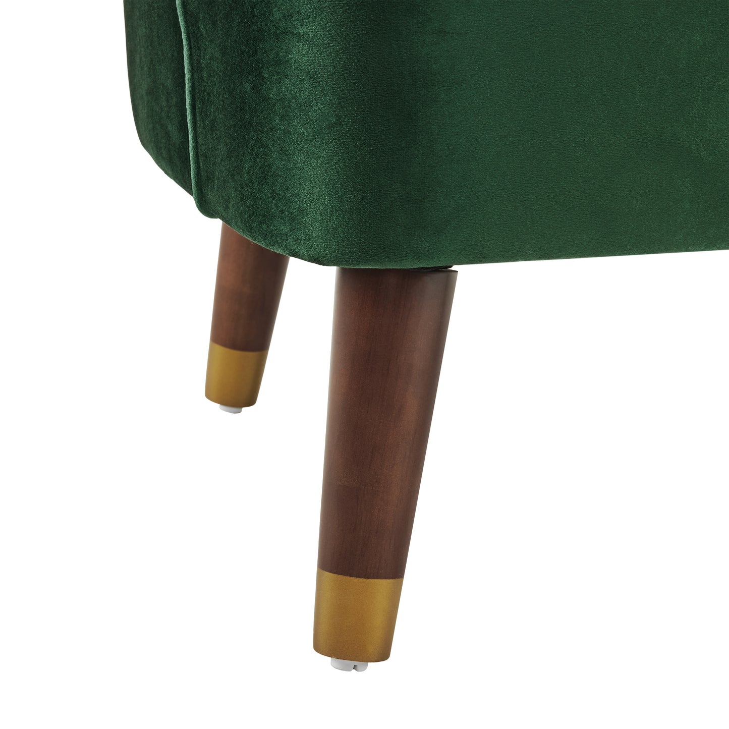 Velvet Barrel Accent Chair with Wooden Legs – Emerald