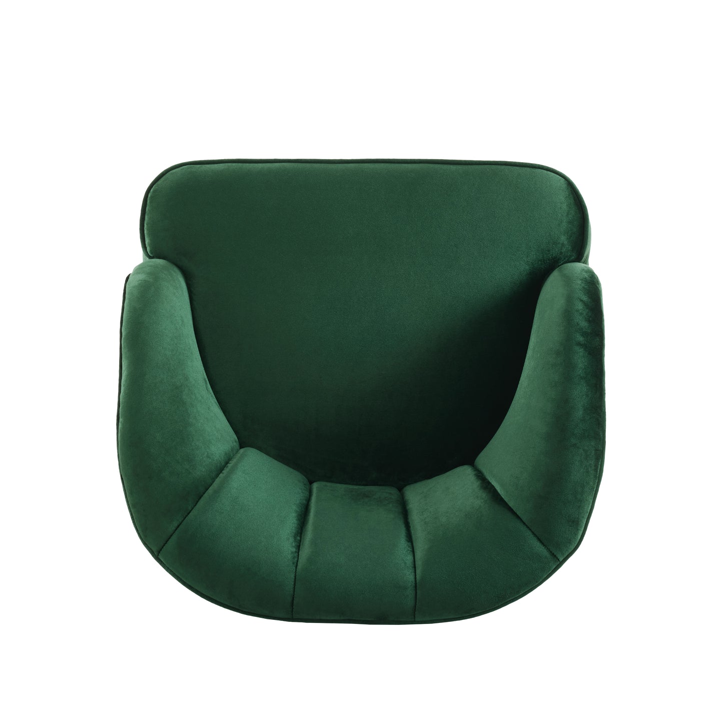 Velvet Barrel Accent Chair with Wooden Legs – Emerald