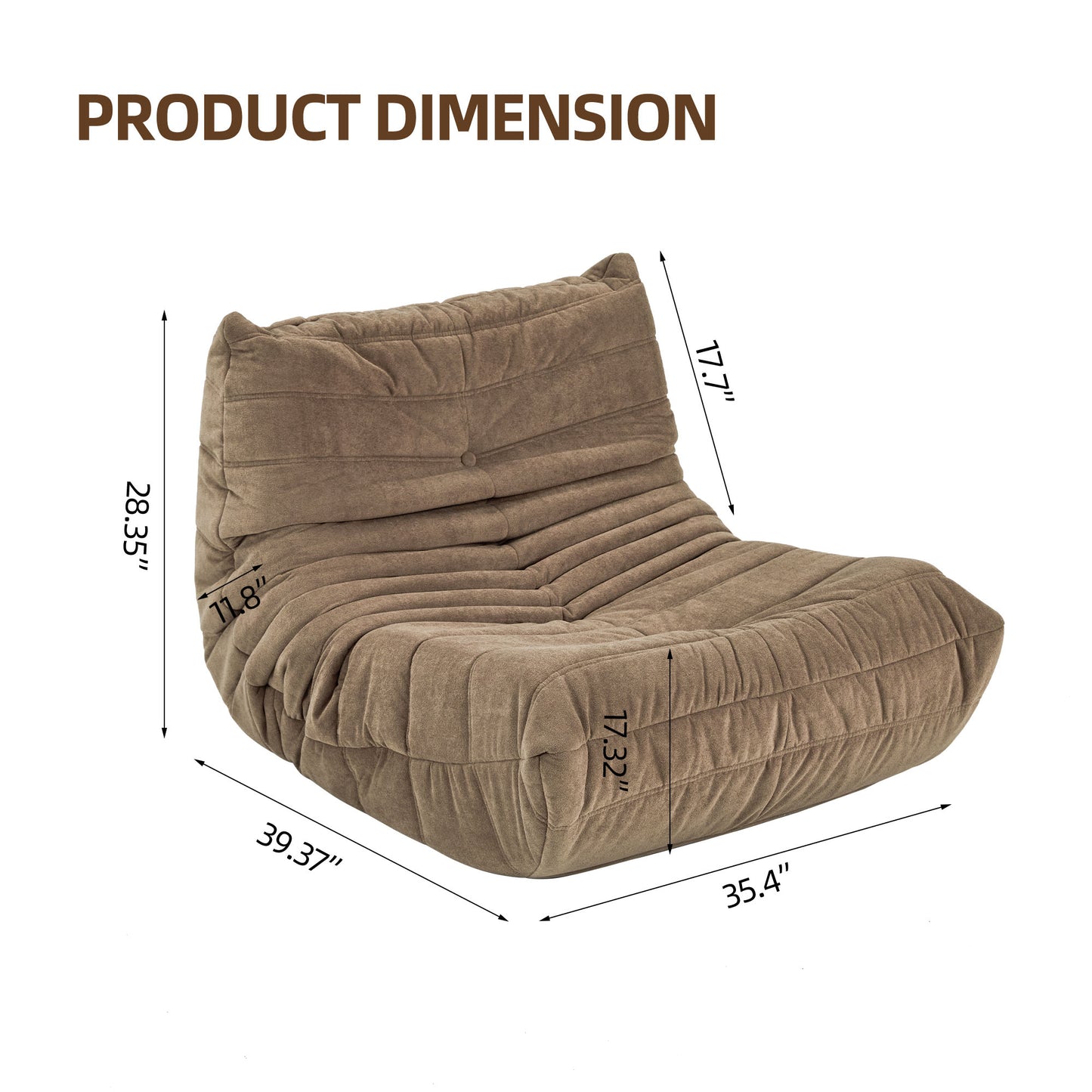 Memory Foam Bean Bag Floor Chair - Beige