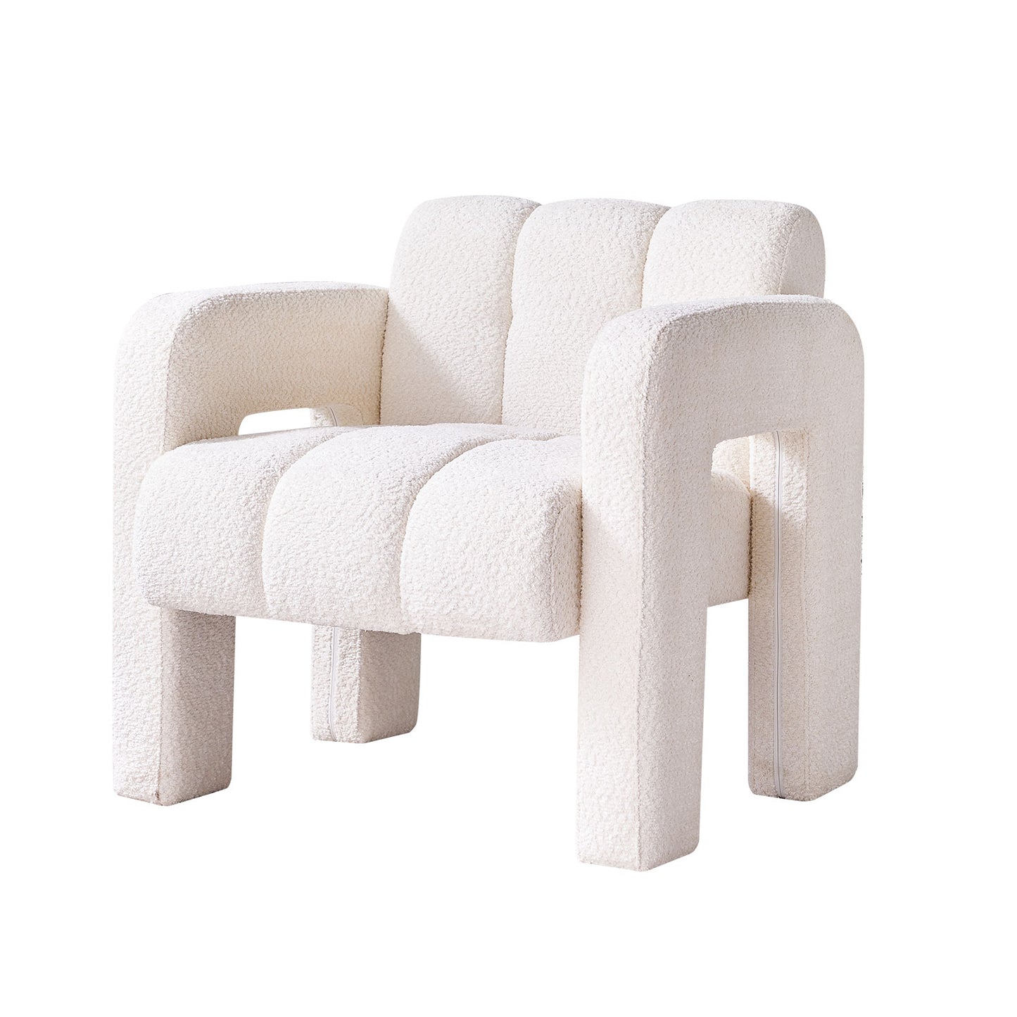 Modern Boucle Accent Chair - Beige