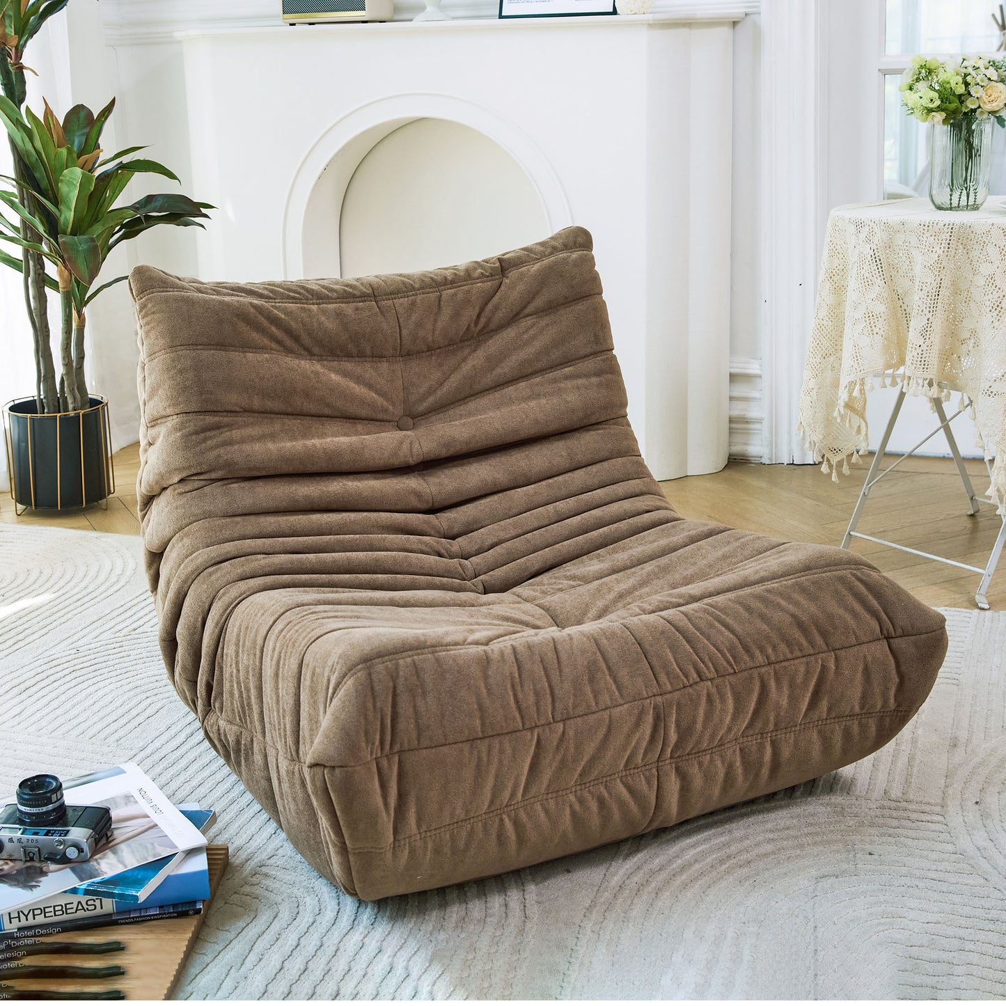 Memory Foam Bean Bag Floor Chair - Beige
