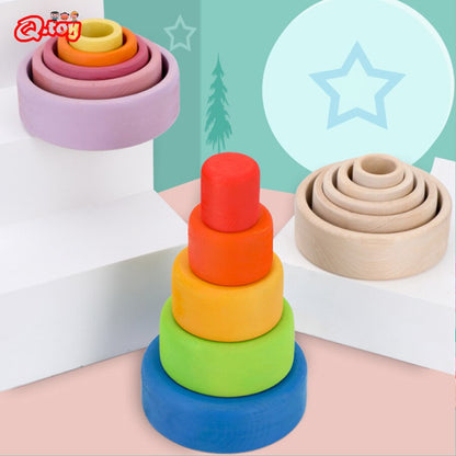 Rainbow Building Blocks Stacking Game for Kids