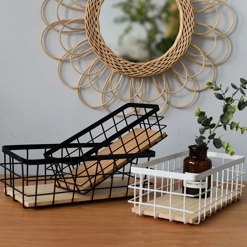 Iron Wall Hanging Storage Basket Organizer