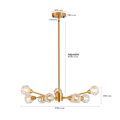 Modern 9-Light Crystal Chandelier