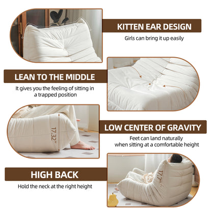 Memory Foam Bean Bag Floor Chair - Off White