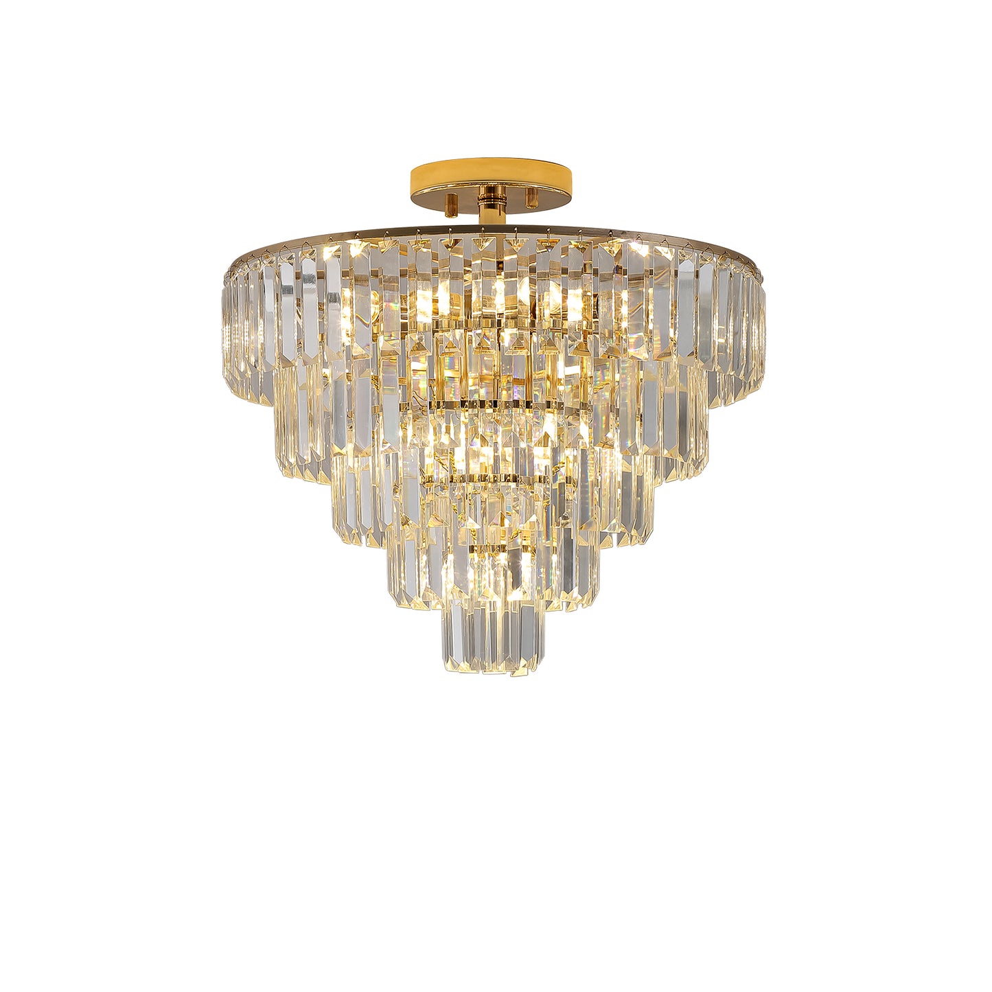 Gold Crystal 5-Tier Chandelier