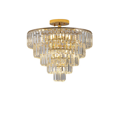 Gold Crystal 5-Tier Chandelier