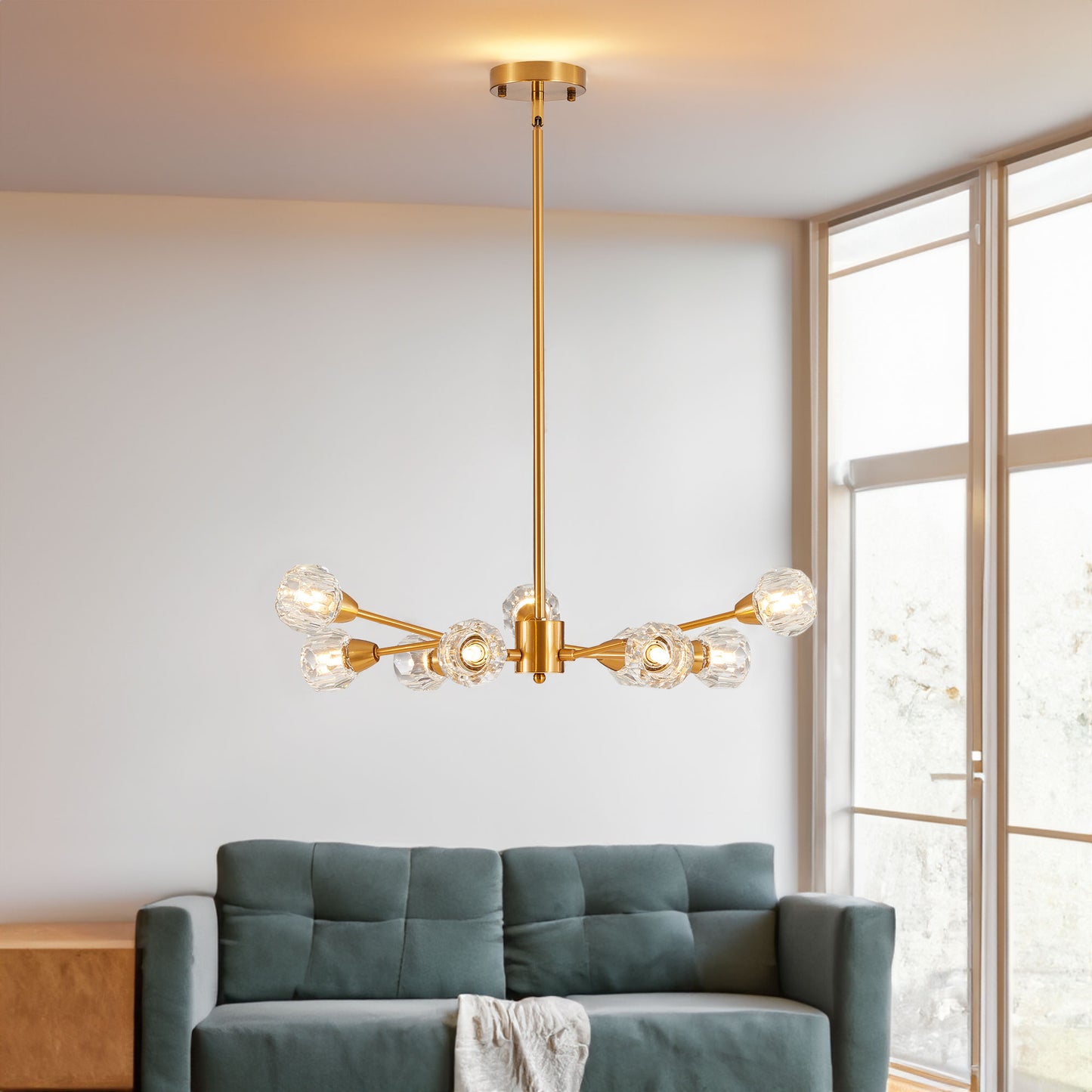 Modern 9-Light Crystal Chandelier